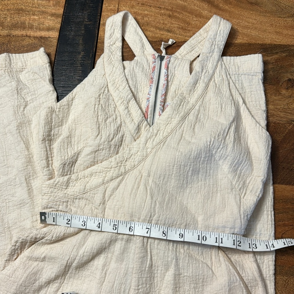 Anthropologie Demi textured jumpsuit pants romper cotton gauze wide leg - Picture 7 of 7